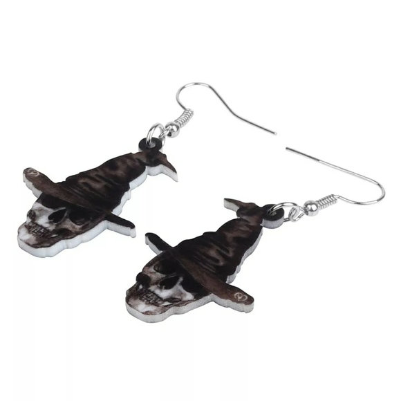 Halloween Day Of The Dead Dangle Earrings - Picture 3 of 6